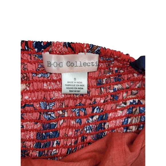 BOG Collective Dress Sz S Small Red Floral with Pockets Lightweight Princess Cut - Picture 10 of 10